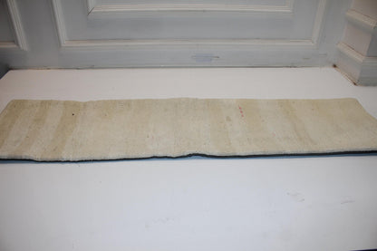 Handmade Cream Kilim Lumbar Pillow Cover, Soft Neutral Bench Cushion 12x48