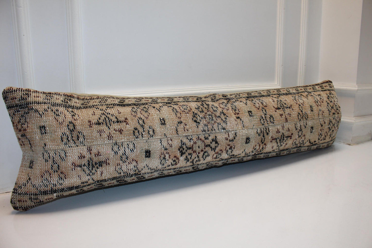 Handmade Kilim Lumbar Pillow Cover, Botanical Accent, 12x48
