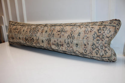 Handmade Kilim Lumbar Pillow Cover, Botanical Accent, 12x48