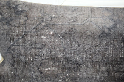 Turkish Rug Bench Pillow 12x48 Inch Charcoal Washed Long Lumbar Cushion for Modern Minimal