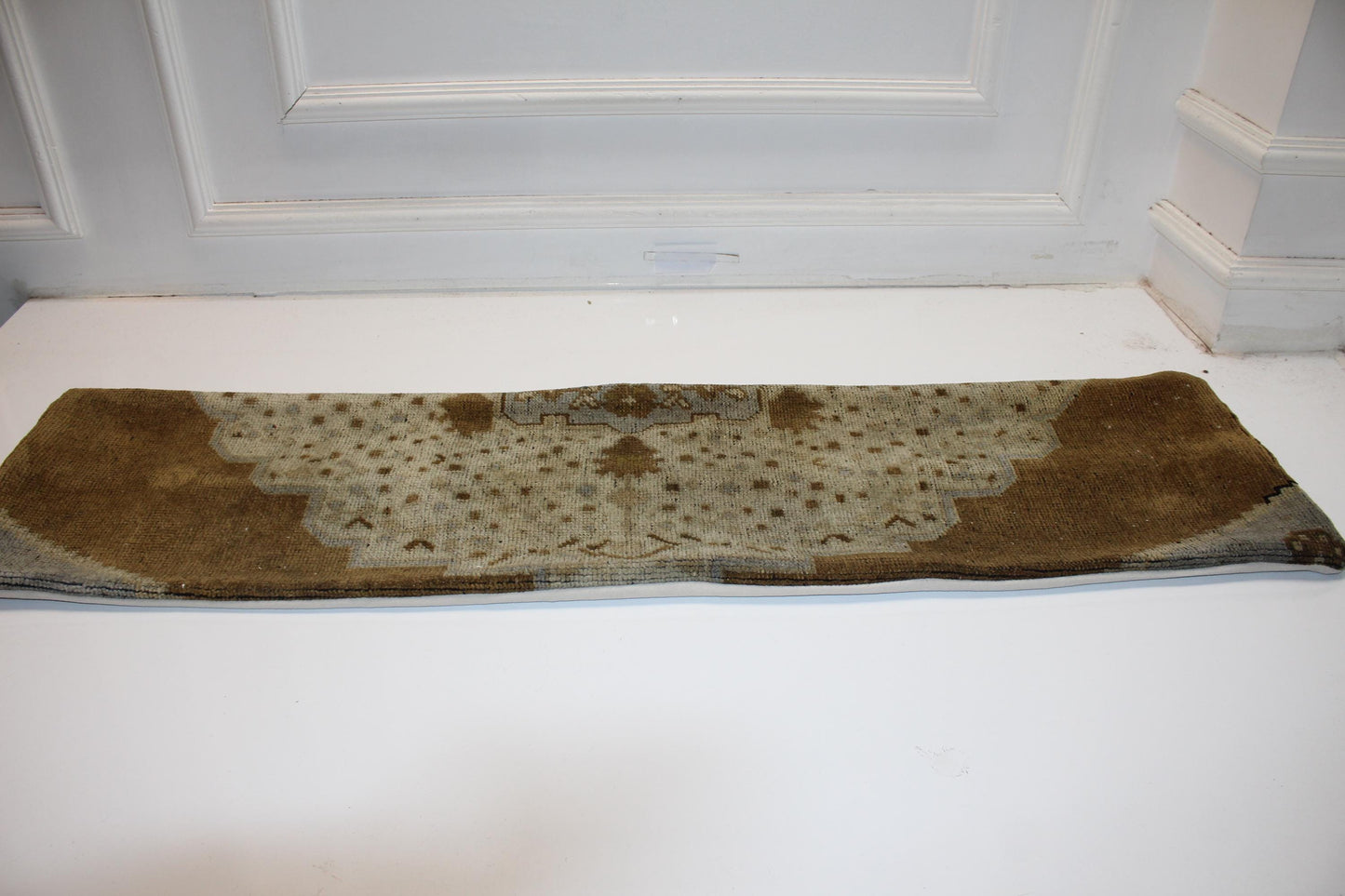 Turkish Rug Bench Pillow 12x48 Inch Camel & Sandstone Long Lumbar Cushion Neutral Minimal