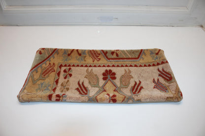 Handmade Kilim Pillow Cover: Upcycled Wool Tribal Boho Cushion (12x24 inch)
