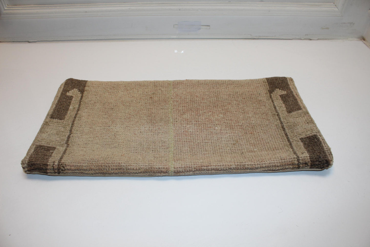 Handmade Kilim Pillow Cover: Upcycled Wool Rug, 12x24 Earth Tone Boho Cushion