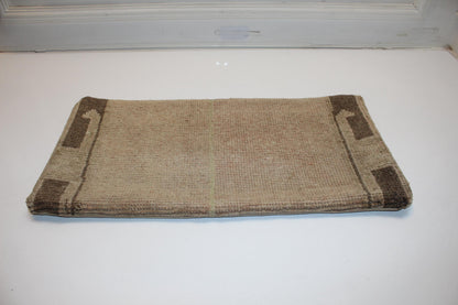 Handmade Kilim Pillow Cover: Upcycled Wool Rug, 12x24 Earth Tone Boho Cushion