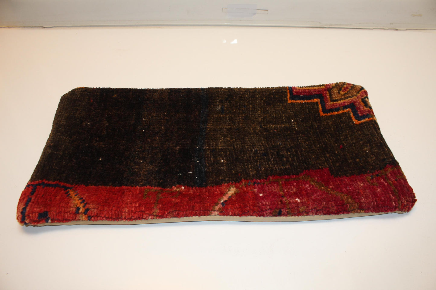 Handmade Kilim Pillow Cover: Upcycled Wool Rug, 12x24 Lumbar Accent
