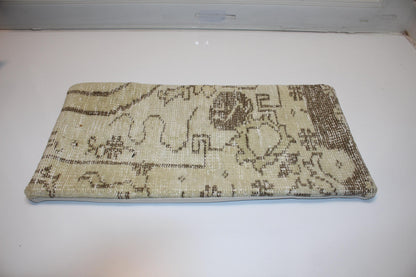 Ivory Heritage Textile Lumbar Pillow 12x24 Subtle Earth Tone Bench Cushion