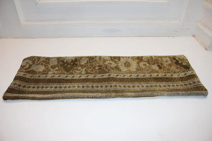 Earth Banded Heritage Textile Lumbar Pillow 12x36 Mocha & Sand Woven Accent Long Bench Cushion