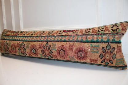 Heritage Anatolian Rug Bench Pillow 12x48, Terracotta Tribal Lumbar Cushion
