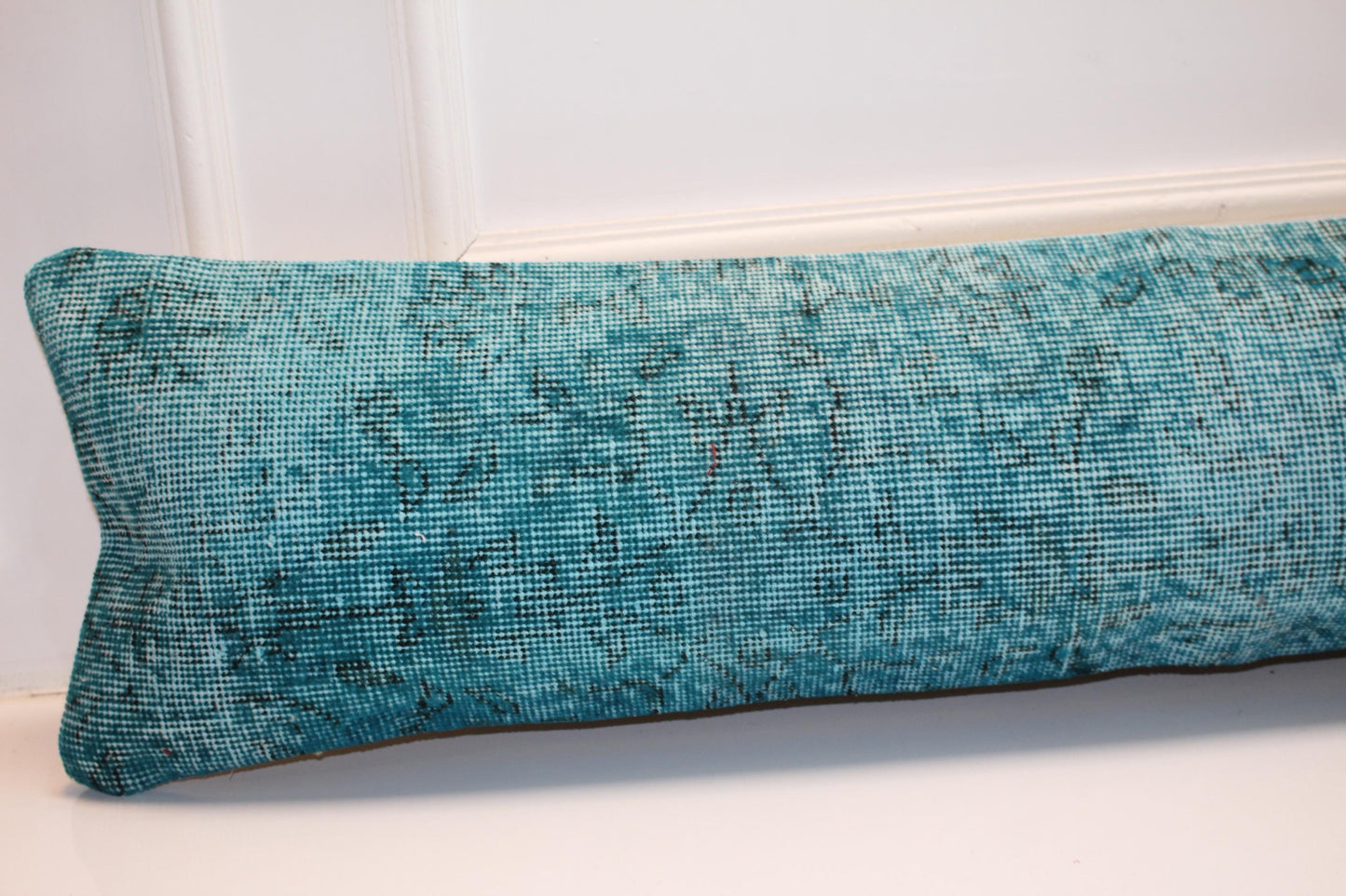 Handmade Kilim Bench Pillow, Vintage Turkish Rug Lumbar Cushion (12x48 inches)