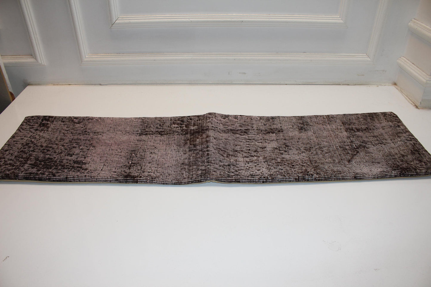 Long Bench Pillow 12x48 Vintage Turkish Rug, Neutral Kilim Lumbar Cushion
