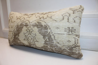 Upcycled Kilim Pillow Cover – Authentic Turkish Rug Lumbar Cushion (12x24)