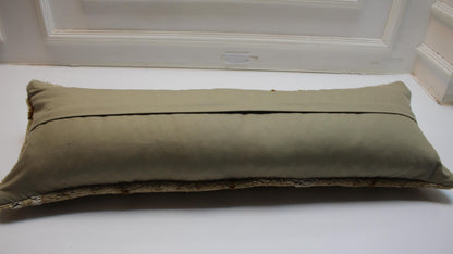 Handmade Kilim Pillow Cover: Upcycled Woven Rug Lumbar Cushion (12x36 Inch)