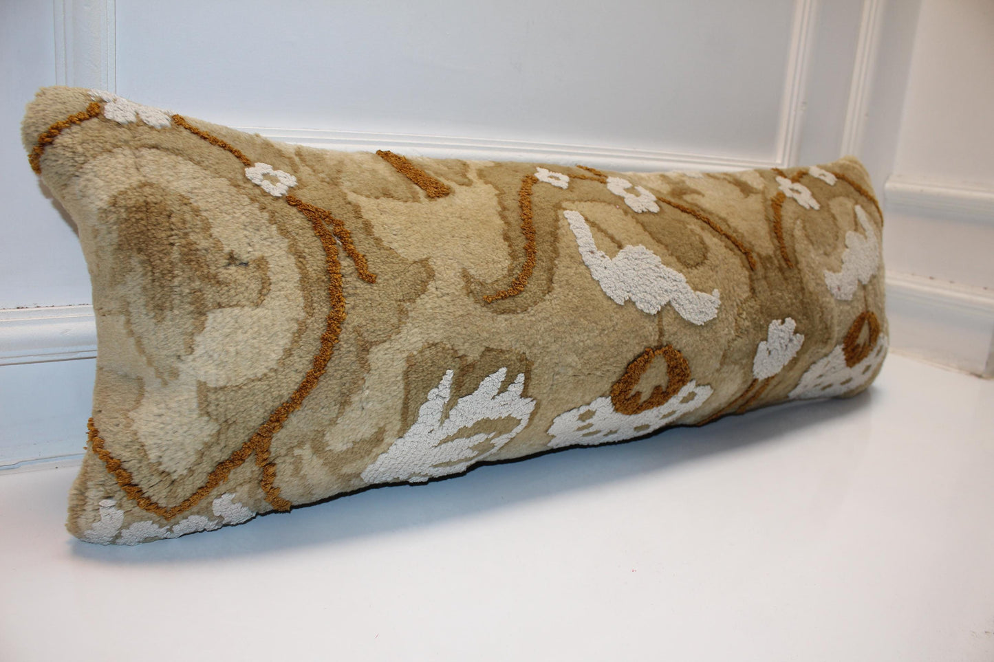Handmade Kilim Pillow Cover: Upcycled Woven Rug Lumbar Cushion (12x36 Inch)