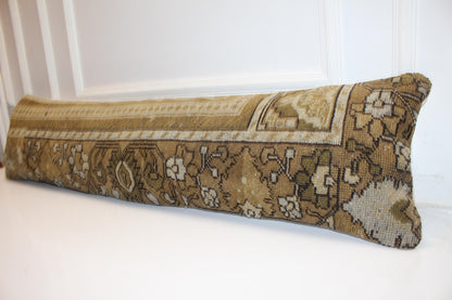 Antique Camel & Sand Long Lumbar Cushion Classic Heritage Statement for Neutral Interiors
