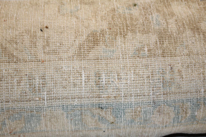 Faded Cream Vintage Turkish Kilim Bench Pillow 12x36 Long Handwoven Quiet Tone Textile Accent