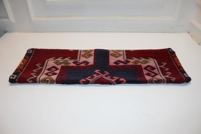 Handmade Kilim Pillow Cover – Upcycled Turkish Rug Lumbar Cushion (12x36)