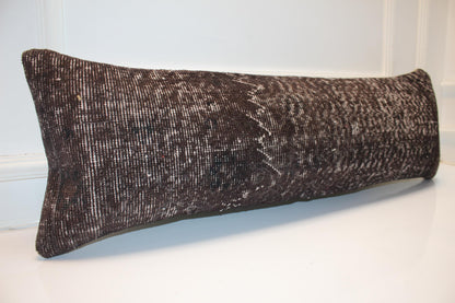 Handmade Kilim Pillow Cover – Upcycled Authentic Wool Rug Lumbar Cushion (12x36)