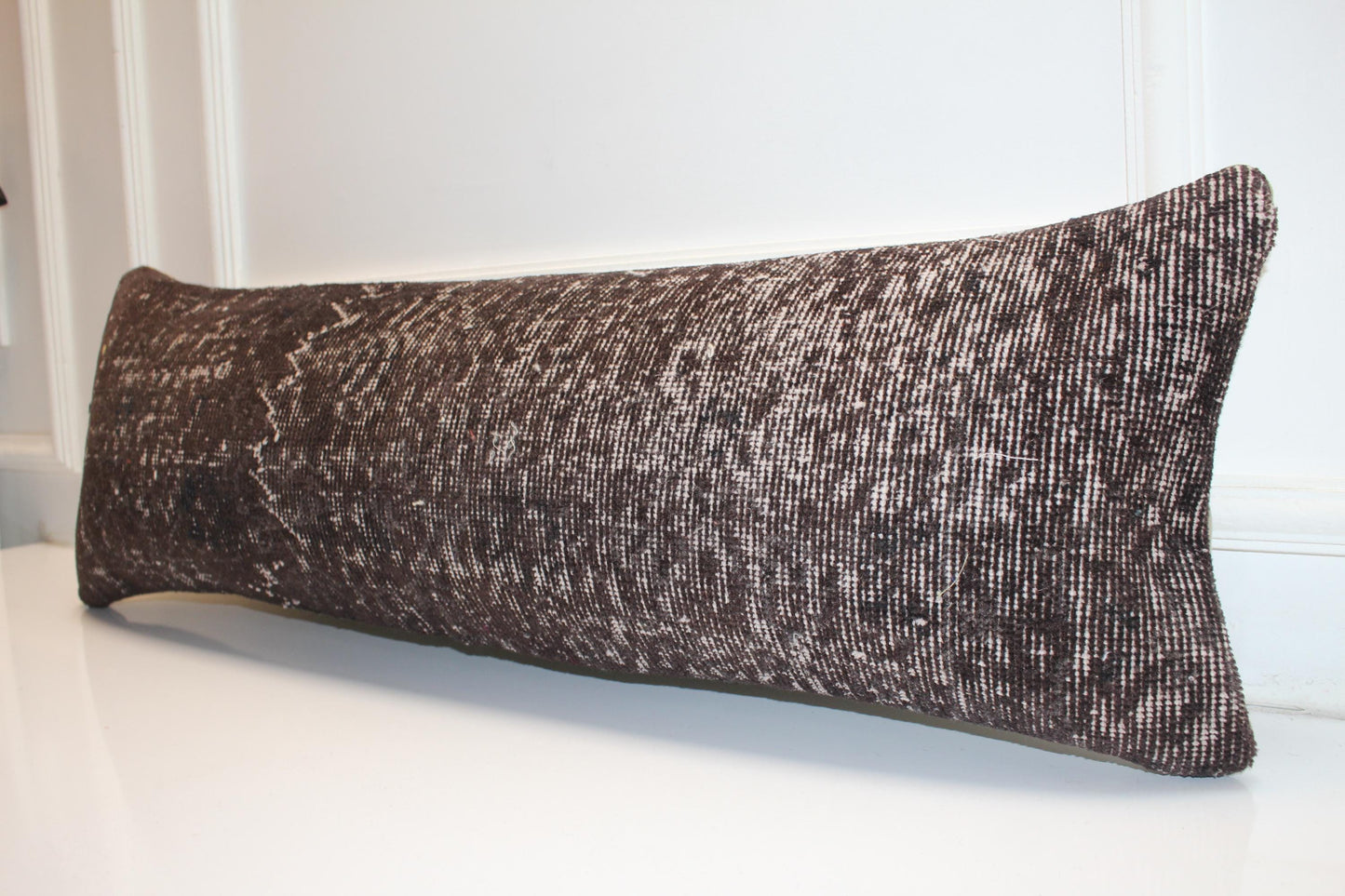 Handmade Kilim Pillow Cover – Upcycled Authentic Wool Rug Lumbar Cushion (12x36)