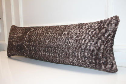 Handmade Kilim Pillow Cover – Upcycled Authentic Wool Rug Lumbar Cushion (12x36)