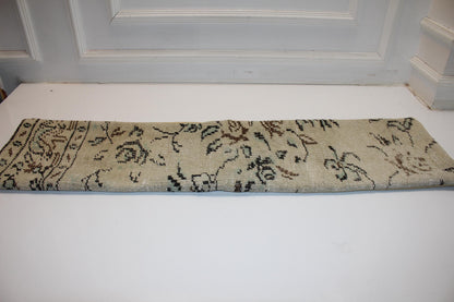 Handmade Turkish Kilim Bench Pillow, Neutral Beige Lumbar Cushion