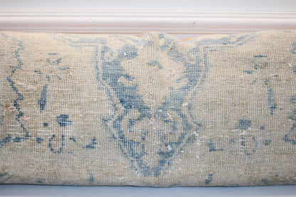 Heirloom Fade Anatolian Bench Pillow 12x48, Sand & Mist Blue Washed Textile