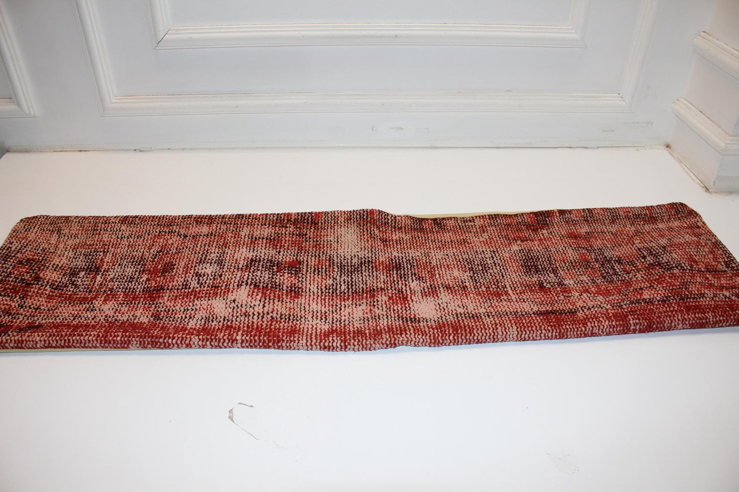 Terracotta Pulse Long Bench Pillow 12x48, Abstract Woven Anatolian Textile