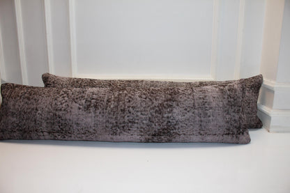Gallery Layered Bench Pillow Set 12x48, Textured Black & Stone Textile