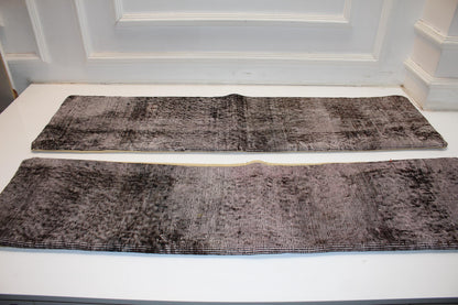 Gallery Layered Bench Pillow Set 12x48, Textured Black & Stone Textile