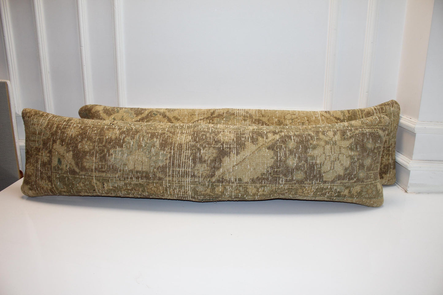 Zen Earth Bench Pillow Set 12x48, Natural Sand Textured Textile Duo