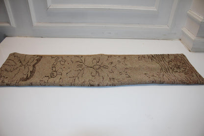 Desert Tone Vintage Rug Bench Pillow 12x48, Sand Beige Lumbar Cushion