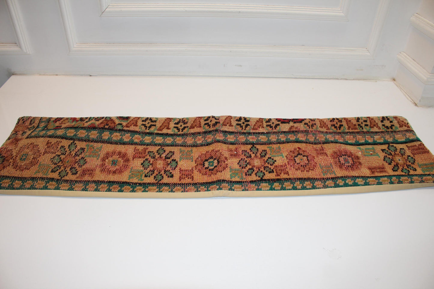 Heritage Anatolian Rug Bench Pillow 12x48, Terracotta Tribal Lumbar Cushion