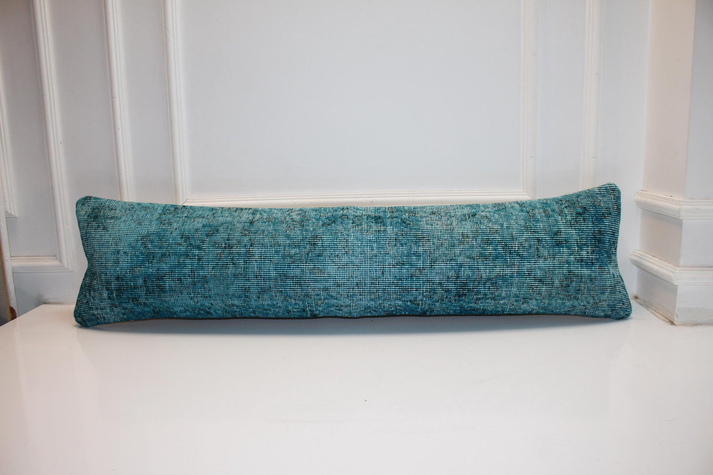Handmade Kilim Bench Pillow, Vintage Turkish Rug Lumbar Cushion (12x48 inches)