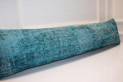 Handmade Kilim Bench Pillow, Vintage Turkish Rug Lumbar Cushion (12x48 inches)