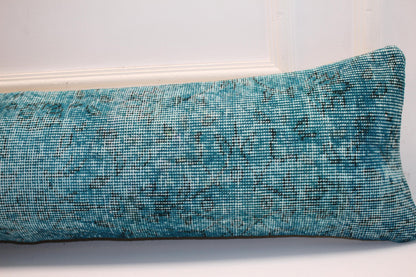 Handmade Kilim Bench Pillow, Vintage Turkish Rug Lumbar Cushion (12x48 inches)