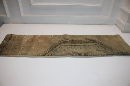 Neutral Vintage Turkish Rug Bench Pillow 12x48, Beige Kilim Lumbar Cushion