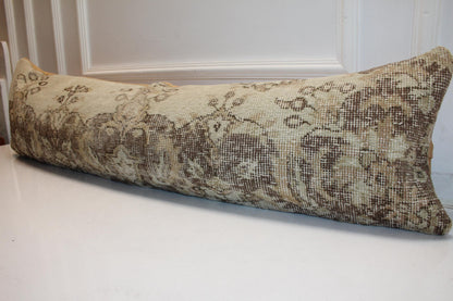 Ornamental Floral Lumbar Cushion, Classic Pattern Long Sofa Pillow  12X48