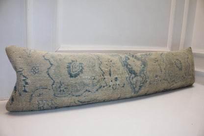 Heirloom Fade Anatolian Bench Pillow 12x48, Sand & Mist Blue Washed Textile