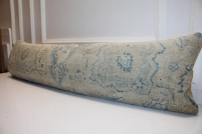 Heirloom Fade Anatolian Bench Pillow 12x48, Sand & Mist Blue Washed Textile