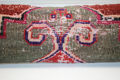 Nomadic Crest Statement Bench Pillow 12x48, Bold Anatolian Motif Textile