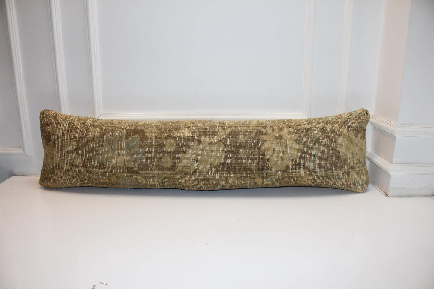 Desert Patina Long Bench Pillow 12x48, Sun-Faded Anatolian Textile