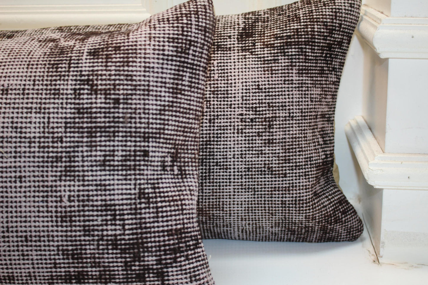 Gallery Layered Bench Pillow Set 12x48, Textured Black & Stone Textile
